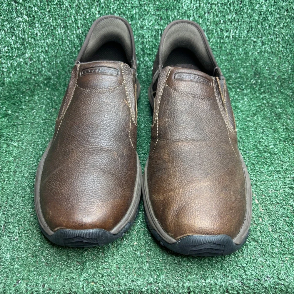 Skechers Slip-ins Hands Free Relaxed Fit Craster Lanigan Loafer Brown Mens Sz 11